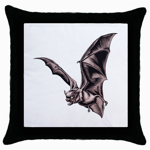 Vampire Bat Throw Pillow Case (Black) from ArtsNow.com Front