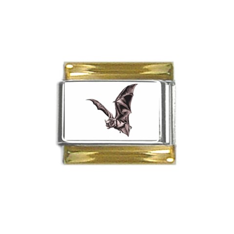 Vampire Bat Gold Trim Italian Charm (9mm) from ArtsNow.com Front