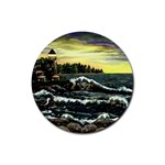Cosgriff Point Lighthouse -AveHurley ArtRevu.com- Rubber Round Coaster (4 pack)