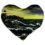 Cosgriff Point Lighthouse -AveHurley ArtRevu.com- Large 19  Premium Heart Shape Cushion