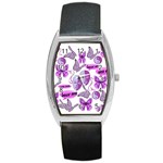 Invisible Illness Collage Tonneau Leather Watch