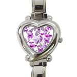 Invisible Illness Collage Heart Italian Charm Watch 