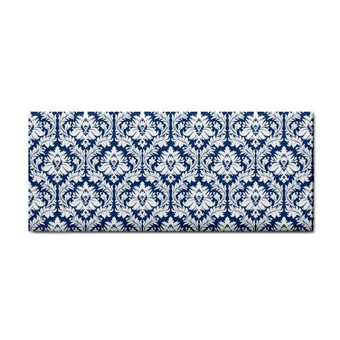 Navy Blue Damask Pattern Hand Towel from ArtsNow.com Front