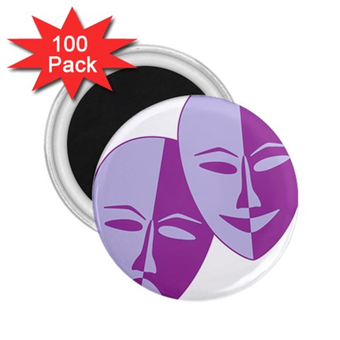 Comedy & Tragedy Of Chronic Pain 2.25  Button Magnet (100 pack) from ArtsNow.com Front