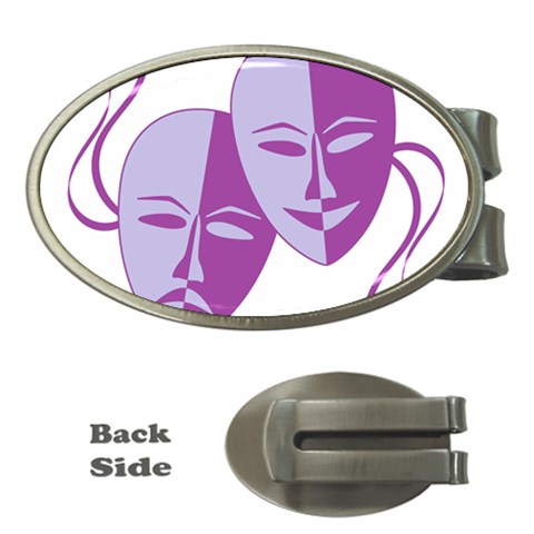 Comedy & Tragedy Of Chronic Pain Money Clip (Oval) from ArtsNow.com Front