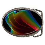 Liquid Rainbow, Abstract Wave Of Cosmic Energy  Belt Buckle (Oval)