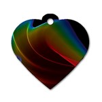 Liquid Rainbow, Abstract Wave Of Cosmic Energy  Dog Tag Heart (One Sided) 