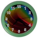 Liquid Rainbow, Abstract Wave Of Cosmic Energy  Wall Clock (Color)