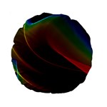 Liquid Rainbow, Abstract Wave Of Cosmic Energy  15  Premium Round Cushion 