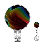 Liquid Rainbow, Abstract Wave Of Cosmic Energy  Stainless Steel Nurses Watch