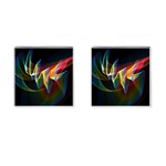 Northern Lights, Abstract Rainbow Aurora Cufflinks (Square)