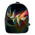 Northern Lights, Abstract Rainbow Aurora School Bag (XL)