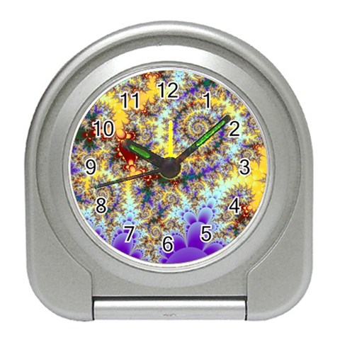 Desert Winds, Abstract Gold Purple Cactus  Desk Alarm Clock from ArtsNow.com Front