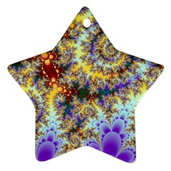 Desert Winds, Abstract Gold Purple Cactus  Star Ornament (Two Sides) from ArtsNow.com Front
