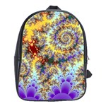Desert Winds, Abstract Gold Purple Cactus  School Bag (Large)