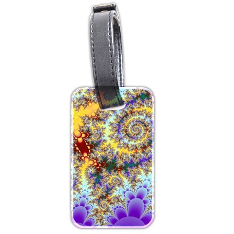 Desert Winds, Abstract Gold Purple Cactus  Luggage Tag (Two Sides) from ArtsNow.com Front