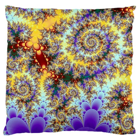 Desert Winds, Abstract Gold Purple Cactus  Large Cushion Case (Single Sided)  from ArtsNow.com Front