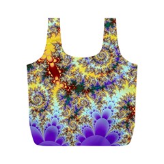 Desert Winds, Abstract Gold Purple Cactus  Reusable Bag (M) from ArtsNow.com Back