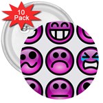 Chronic Pain Emoticons 3  Button (10 pack)