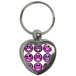 Chronic Pain Emoticons Key Chain (Heart)