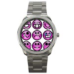 Chronic Pain Emoticons Sport Metal Watch