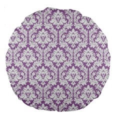 Lilac Damask Pattern Large 18  Premium Round Cushion  from ArtsNow.com Front