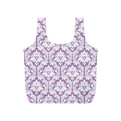 Lilac Damask Pattern Full Print Recycle Bag (S) from ArtsNow.com Front