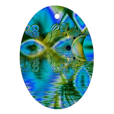 Mystical Spring, Abstract Crystal Renewal Oval Ornament (Two Sides) from ArtsNow.com Front