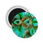 Spring Leaves, Abstract Crystal Flower Garden 2.25  Button Magnet