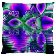 Evening Crystal Primrose, Abstract Night Flowers Large Cushion Case (Two Sided)  from ArtsNow.com Front