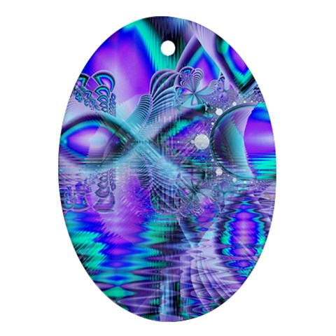 Peacock Crystal Palace Of Dreams, Abstract Oval Ornament (Two Sides) from ArtsNow.com Front