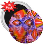 Crystal Star Dance, Abstract Purple Orange 3  Button Magnet (10 pack)