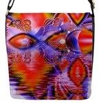 Crystal Star Dance, Abstract Purple Orange Flap Closure Messenger Bag (Small)