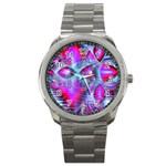 Crystal Northern Lights Palace, Abstract Ice  Sport Metal Watch