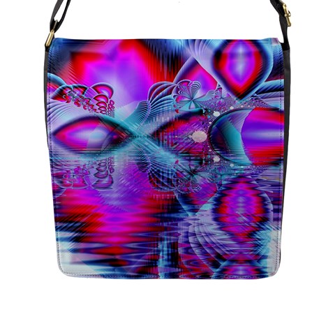 Crystal Northern Lights Palace, Abstract Ice  Flap Closure Messenger Bag (Large) from ArtsNow.com Front