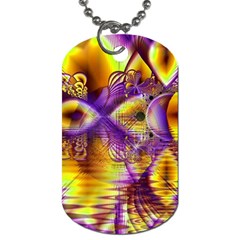 Golden Violet Crystal Palace, Abstract Cosmic Explosion Dog Tag (Two Back