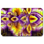 Golden Violet Crystal Palace, Abstract Cosmic Explosion Large Door Mat