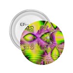 Raspberry Lime Mystical Magical Lake, Abstract  2.25  Button