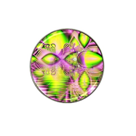 Raspberry Lime Mystical Magical Lake, Abstract  Golf Ball Marker 4 Pack (for Hat Clip) from ArtsNow.com Front