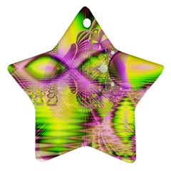 Raspberry Lime Mystical Magical Lake, Abstract  Star Ornament (Two Sides) from ArtsNow.com Front