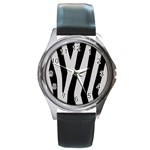 Zebra Round Metal Watch