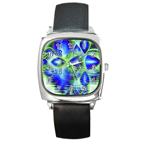 Irish Dream Under Abstract Cobalt Blue Skies Square Leather Watch from ArtsNow.com Front