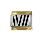 Zebra Gold Trim Italian Charm (9mm)