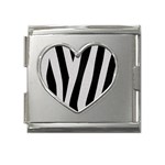 Zebra Mega Link Heart Italian Charm (18mm)