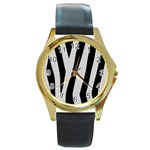 Zebra Round Gold Metal Watch