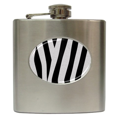 Zebra Hip Flask (6 oz) from ArtsNow.com Front