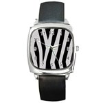 Zebra Square Metal Watch