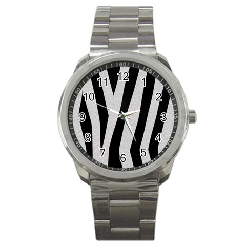 Zebra Sport Metal Watch from ArtsNow.com Front