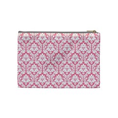 soft Pink Damask Pattern Cosmetic Bag (Medium) from ArtsNow.com Back