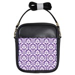 Royal Purple Damask Pattern Girls Sling Bag